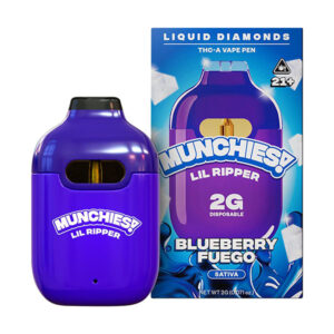 delta munchies lil ripper thca liquid diamonds 2g disposable blueberry fuego