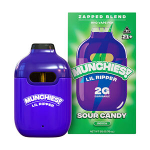 Delta Munchies Lil Ripper HHC Zapped Blend Vape 2g sour candy