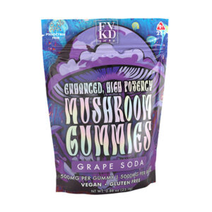 fvkd shrm mushroom gummies 5000mg 10ct grape soda