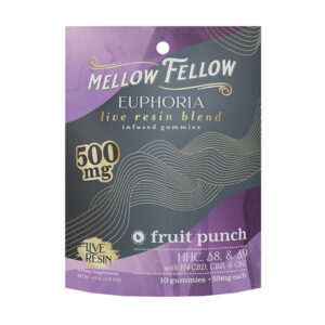 mellow fellow live resin 500mg gummies euphoria fruit punch