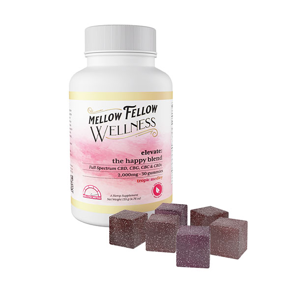 mellow fellow wellness 30ct gummies elevate tropic medley