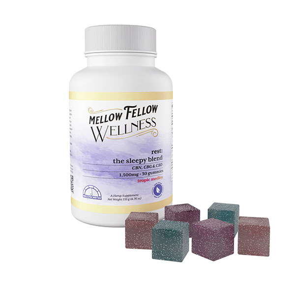 mellow fellow wellness 30ct gummies rest tropic medley