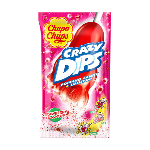 chups chups crazy dips strawberry