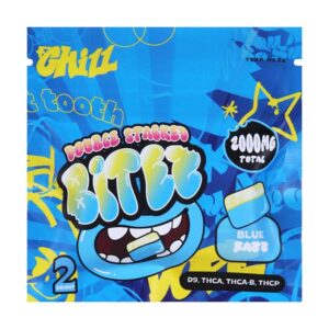 double stacked bitez 2000mg gummies bue razz