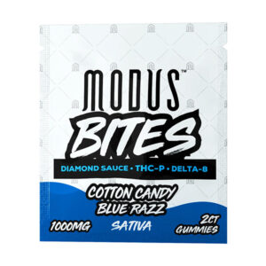 modus bites 1000mg 2ct gummies cotton candy blue razz