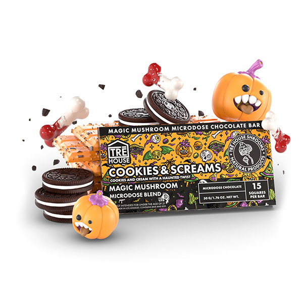 trehouse 50g mushroom chococlate bar cookies and screams new