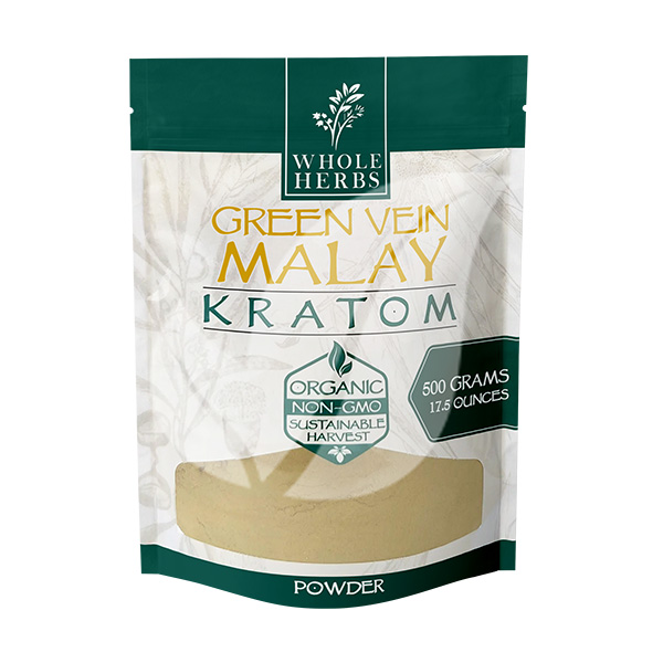 whole herbs kratom powder green vein malay 500g