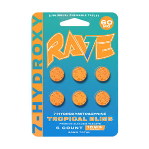 rave 7hdroxy tablets 10mg 6ct tropical bliss