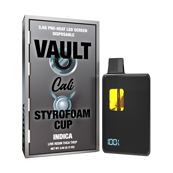 cali vault 3.5g disposable styrofoam cup