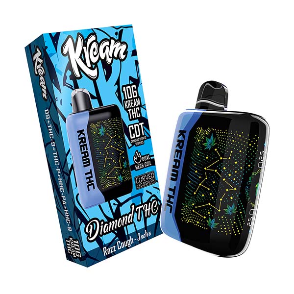 kream diamond 10g disposable razz cough