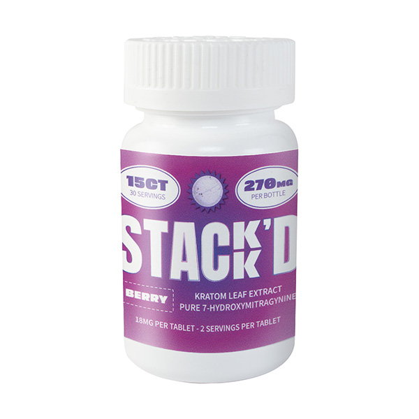 stackd 7hydroxy 270mg 15ct tablets berry