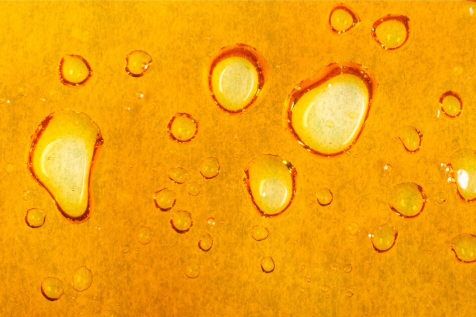 A closeup view of cannabinoid concentrate.
