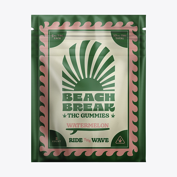 beach break thc gummies 10mg 2ct watermelon