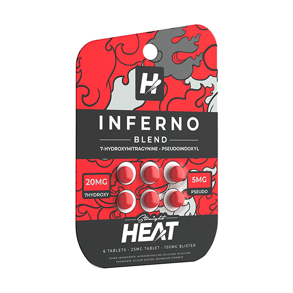 straight heat inferno blend 7hydroxy pseudo tablets 6ct