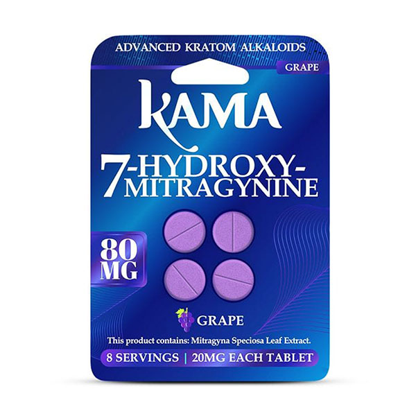 kama 7hydroxy tablets 80mg 4ct grape