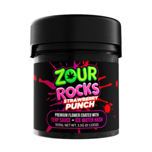 zour rocks 3.5g flower strawberry punch