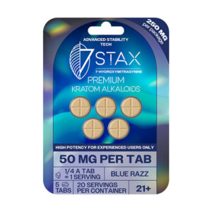 7stax 7hydroxy tablets 250mg 5ct blue razz new