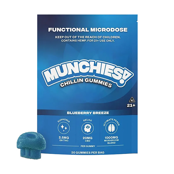 delta munchies functional microdose chillin gummies blueberry breeze