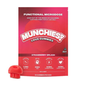 delta munchies functional microdose love gummies strawberry splash