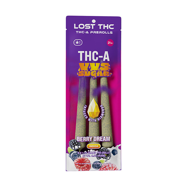 Lost THC THC-A VVS Sugar Pre-Rolls | 3 Count