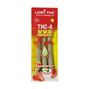 lost thc vvs sugar prerolls 3ct strawberry haze
