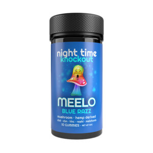 meelo night time knockout mushroom gummies 10ct blue razz