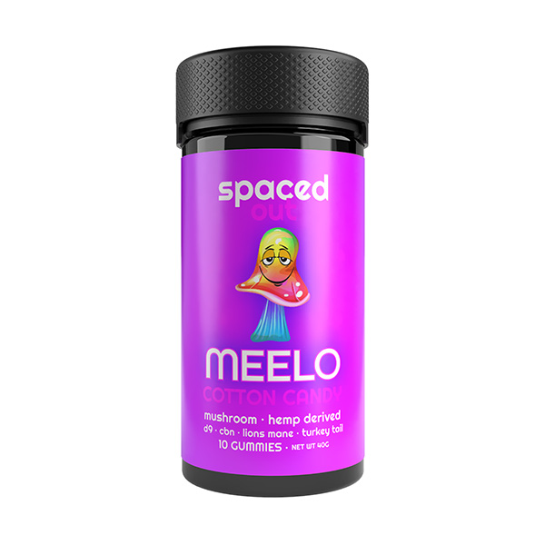 meelo spaced out mushroom gummies 10ct cotton candy