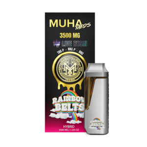 muha meds live resin 3.5g disposable rainbow belts