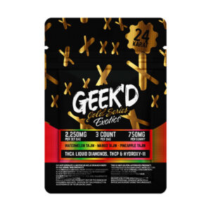 geekd gold series exotics 7500mg gummies 3ct assorted