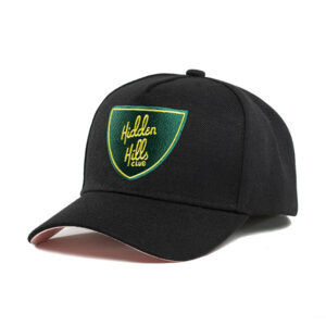 hidden hills club hat black green yellow shield pink underbrim 1 new
