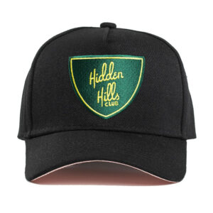 hidden hills club hat black green yellow shield pink underbrim 2 new