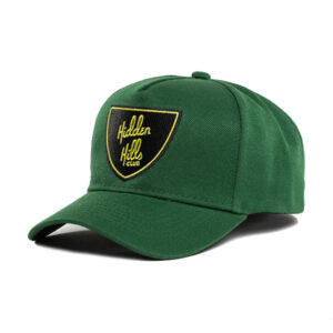 hidden hills club hat green black yellow shield 1 new