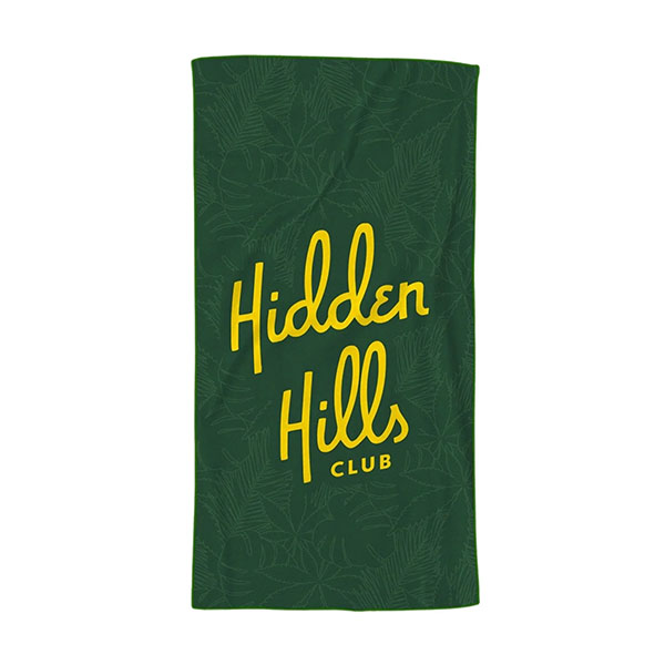hidden hills club towel green new