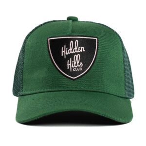 hidden hills club trucker hat green black pink shield 2 new