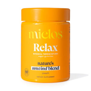 mielos relax natures unwind blend gummies 60ct peach