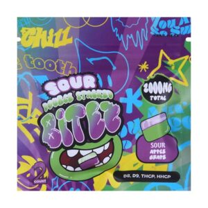 ocho extracts double stacked bitez 2000mg gummies sour apple grape