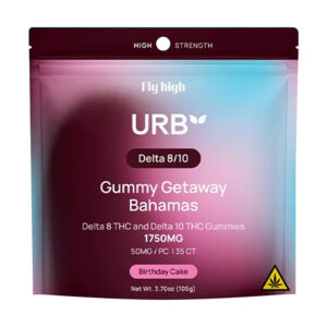 urb d8 d10 gummy getaway bahamas 1750mg birthday cake