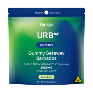 urb d8 d9 gummy getaway barbados 3500mg apple berri