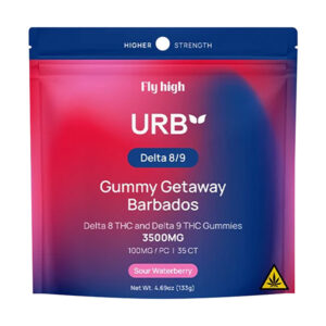 urb d8 d9 gummy getaway barbados 3500mg sour waterberry