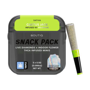 boutiq snack pack thca pre rolls .5g 5ct cactus jack