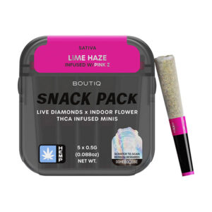 boutiq snack pack thca pre rolls .5g 5ct lime haze
