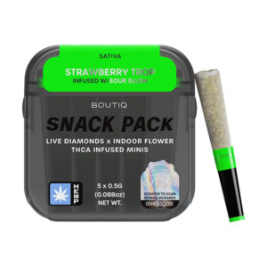 boutiq snack pack thca pre rolls .5g 5ct strawberry trop