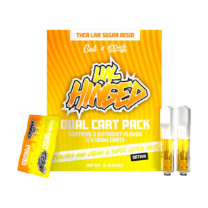 cali x maui labs un hinged thca dual cart pack .5g 2ct peaches cream super lemon haze