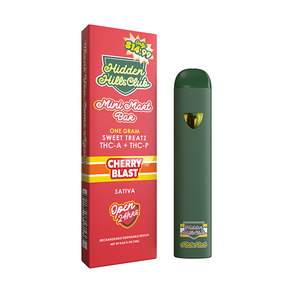 hidden hills mini mart bar 1g thca thcp disposable cherry blas