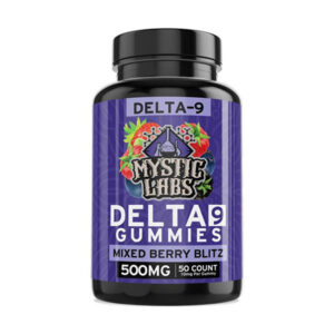 mystic labs d9 500mg gummies 50ct mixed berry blitz