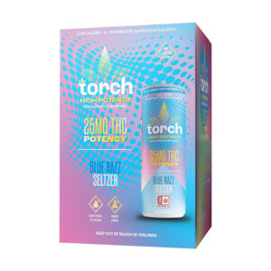 torch drinks high potency 25mg seltzer 4pk blue razz