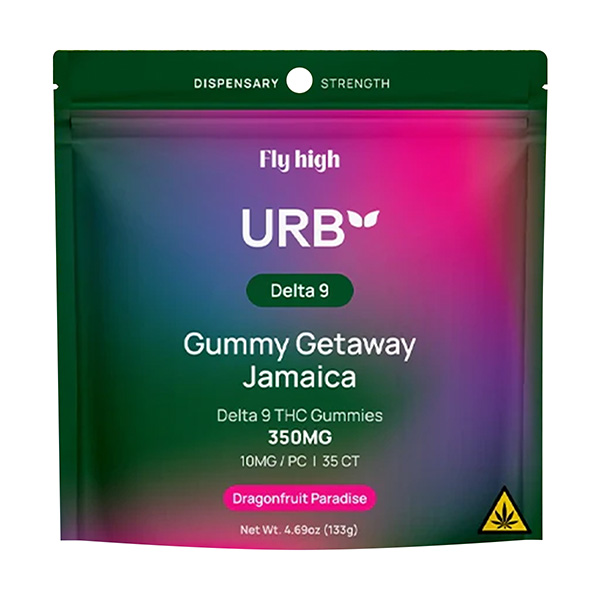 urb d9 gummy getaway jamaica 350mg dragonfruit paradise