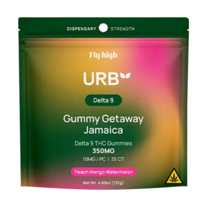 urb d9 gummy getaway jamaica 350mg peach mango watermelon