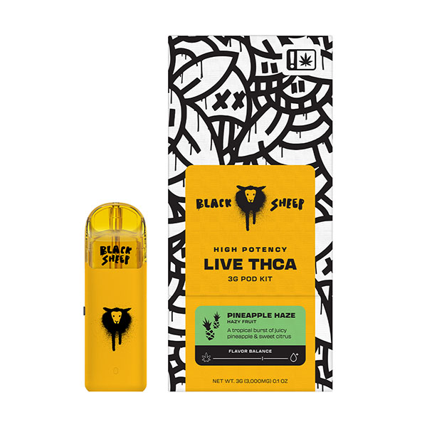black-sheep-live-thca-3g-pod-kit-Pineapple-Haze black sheep live thca 3g pod kit pineapple haze