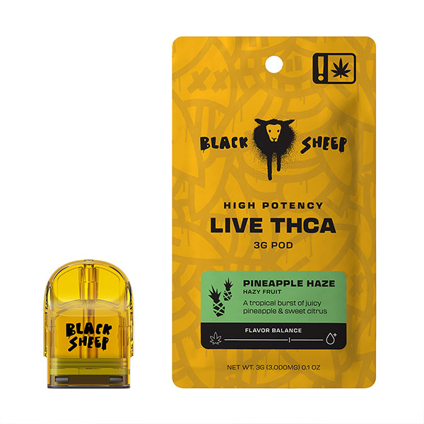 black-sheep-live-thca-3g-pod-refill-Pineapple-Haze black sheep live thca 3g pod refill pineapple haze
